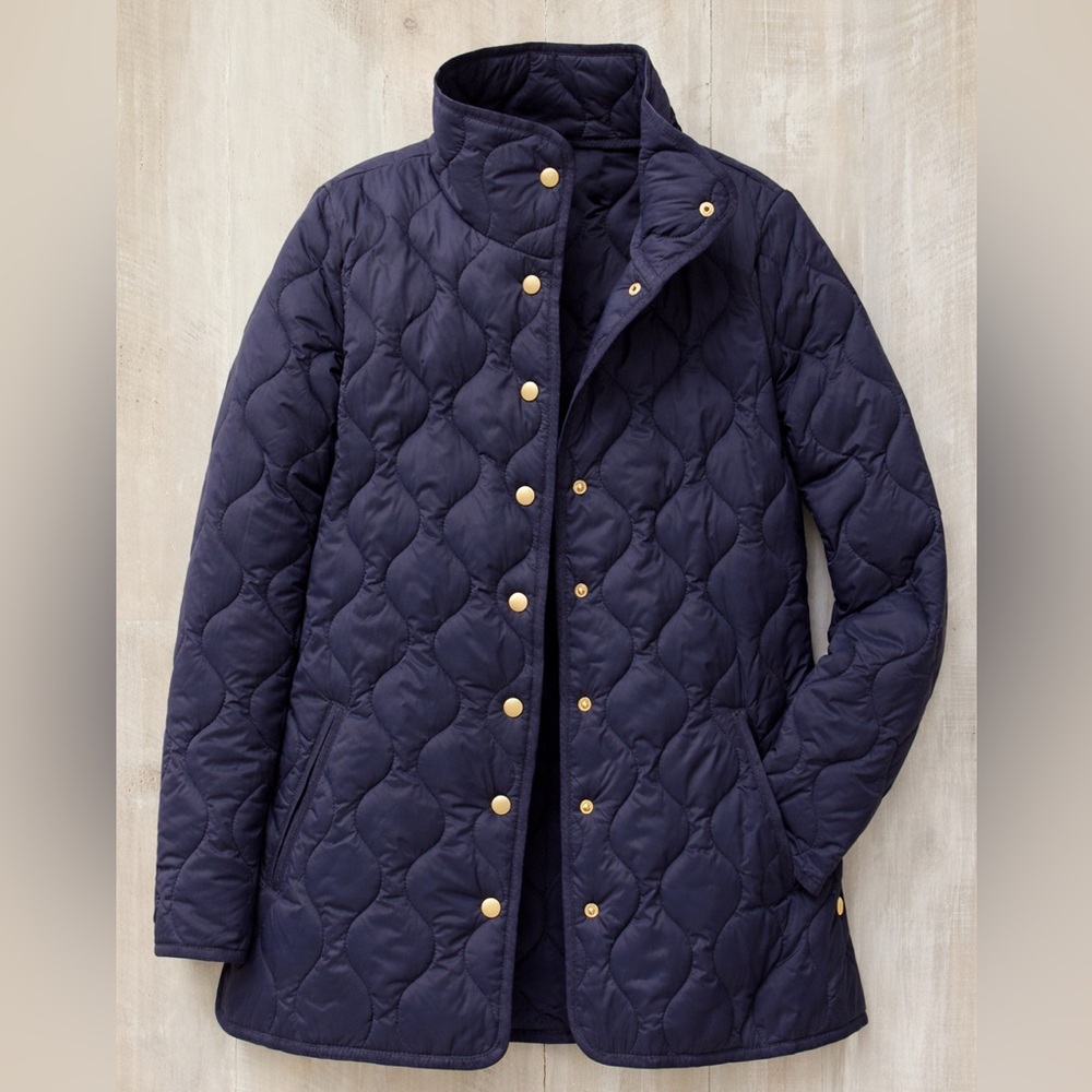 Coldwater Creek Dark Blue Quilted Puffer Jacket
